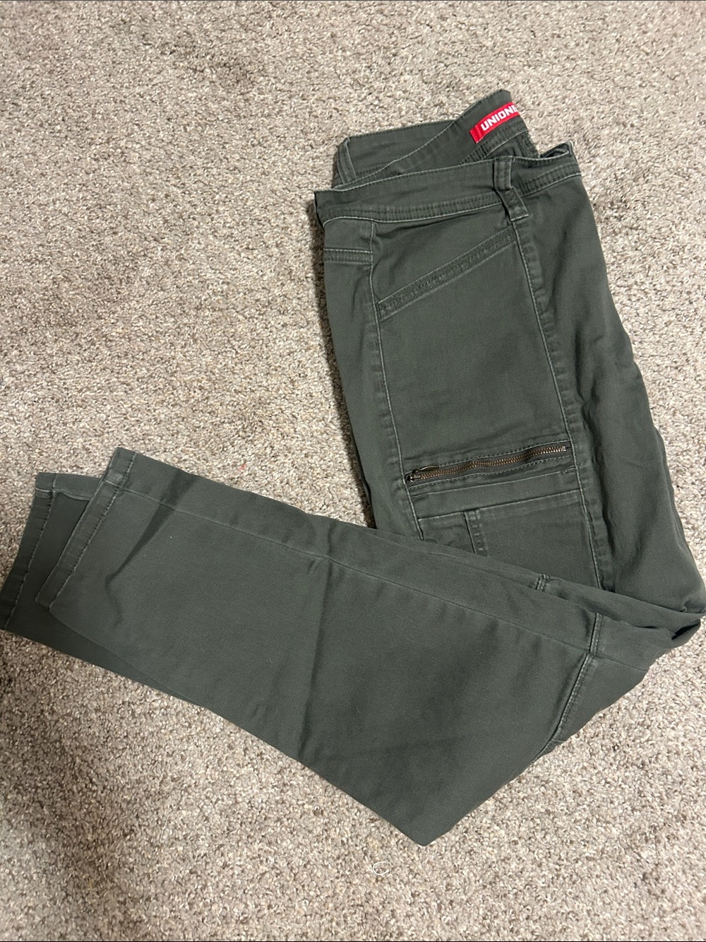 Woman's Utility Cargo Pants in Olive Green - Slim Tapered - Picture 7 of 7